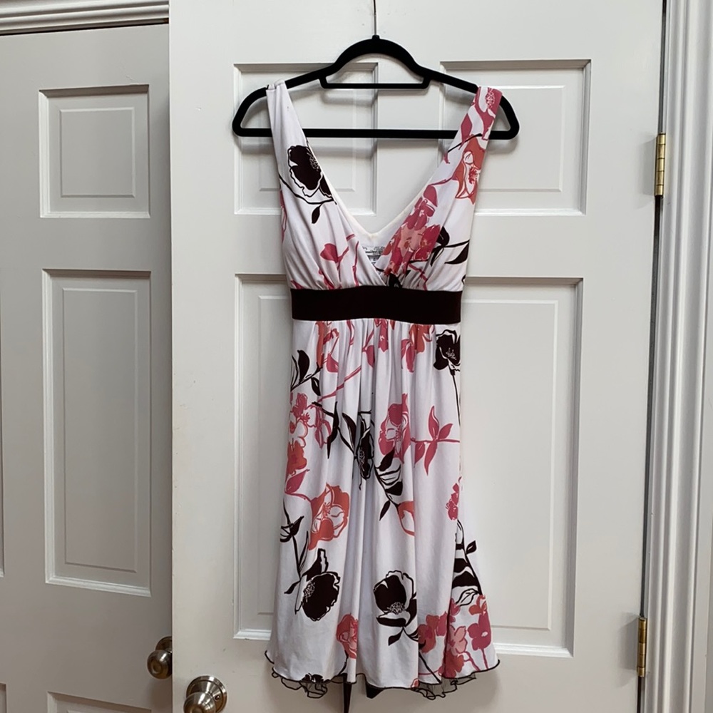 Worn once Pink white & brown dress -smoke free home